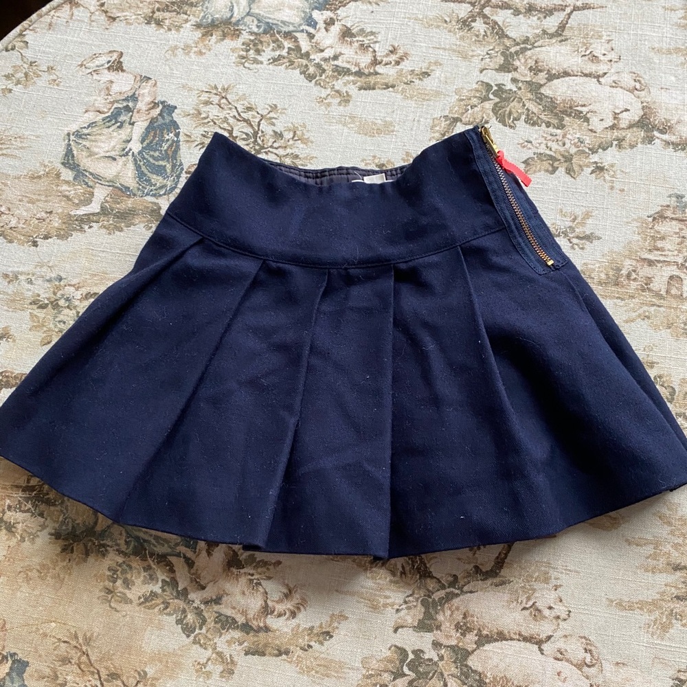 Crewcuts navy pleated skirt